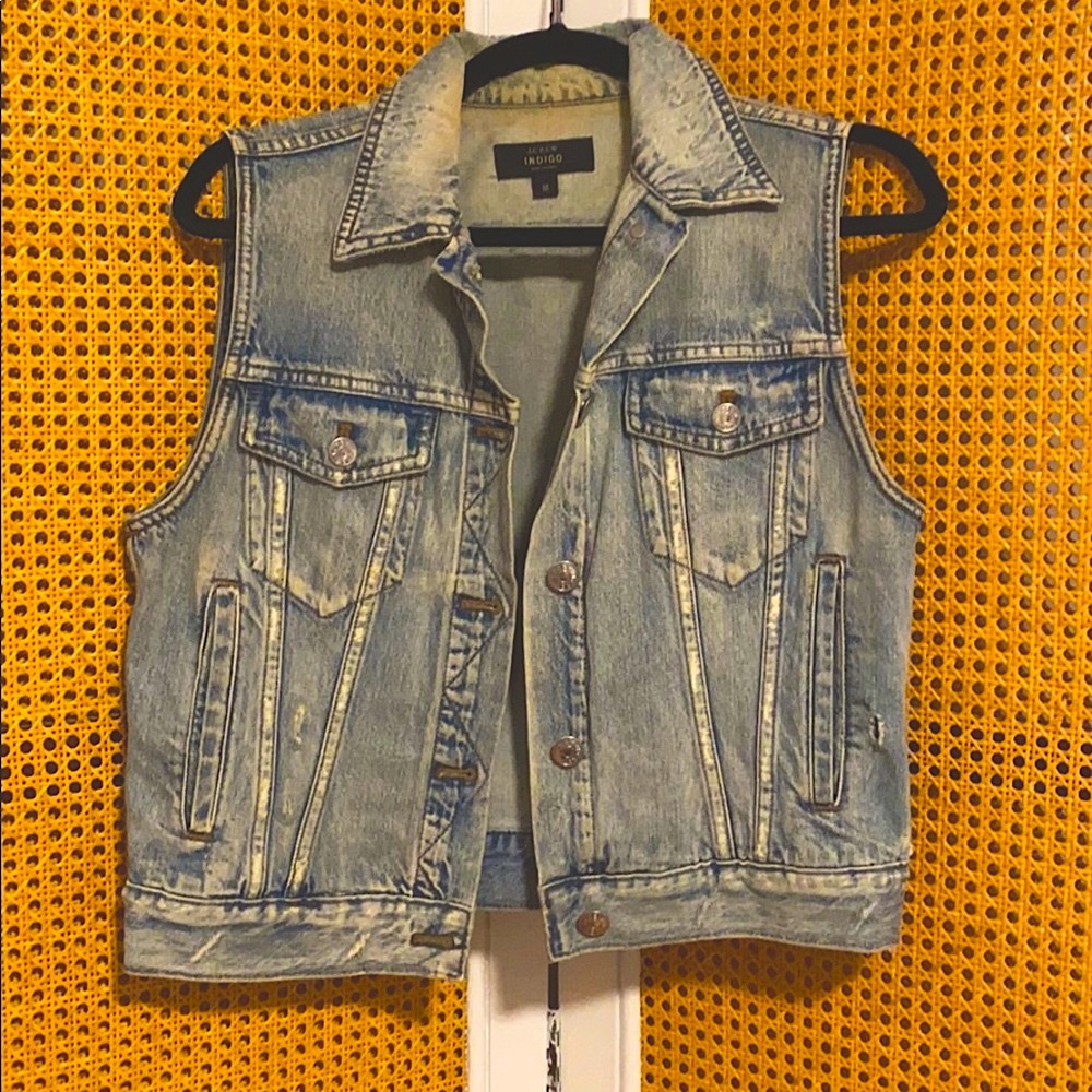 Jcrew destructed denim vest